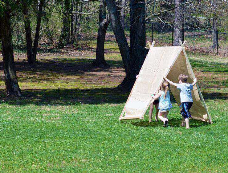 Burlap tent tutorial