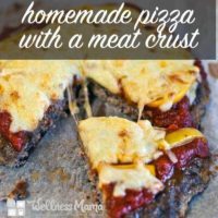 Homeamde Grain Free and Gluten Free Pizza with a Meat Crust-Meatza