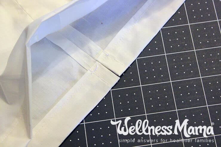 Homemade produce bags step 9- sew the drawstring