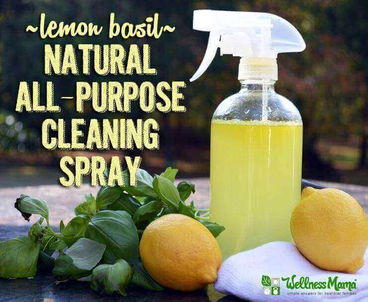 Lemon Basil Natural All-Purpose Cleaning Spray Recipe