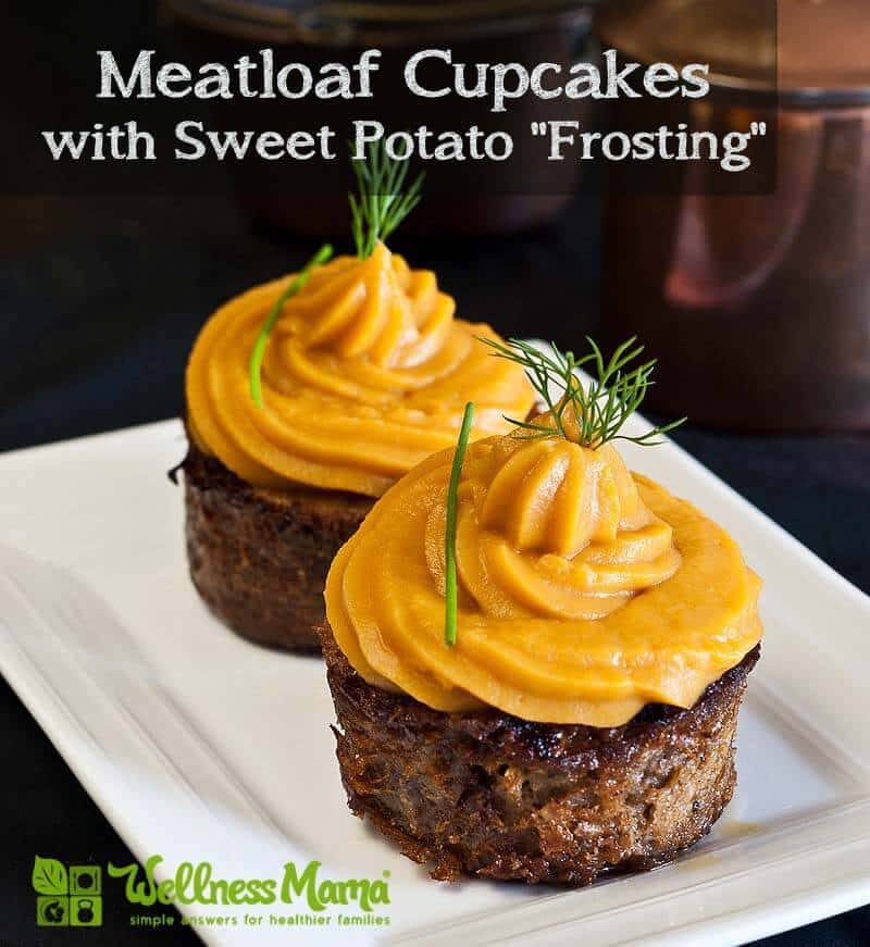 Meatloaf Cupcakes with Sweet Potato Frosting - easy kid approved dinner idea