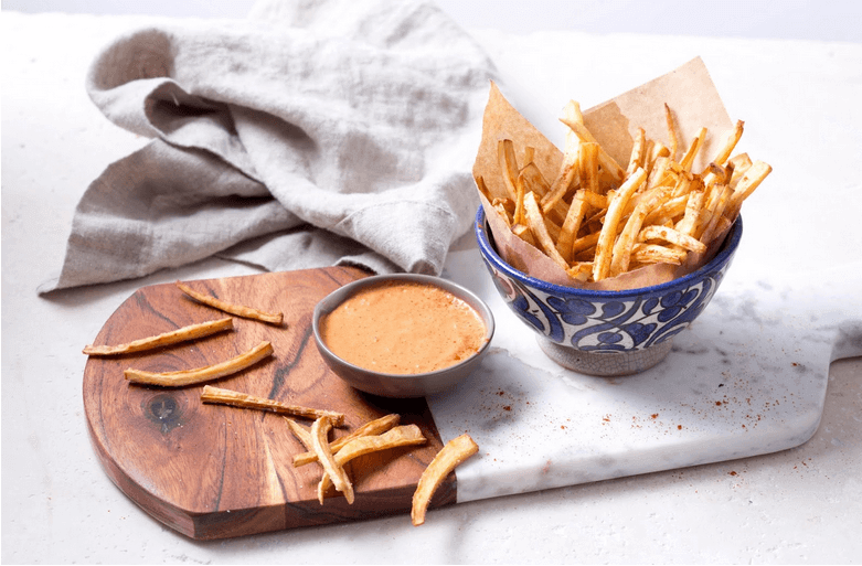 Parsnip Fries with harissa Mayo
