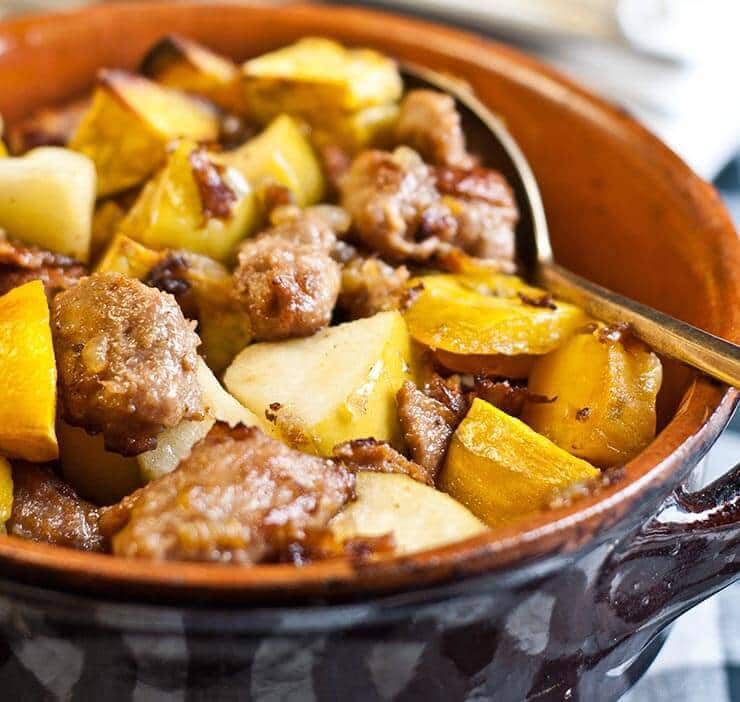 Sausage Apple and Sweet Potato Hash