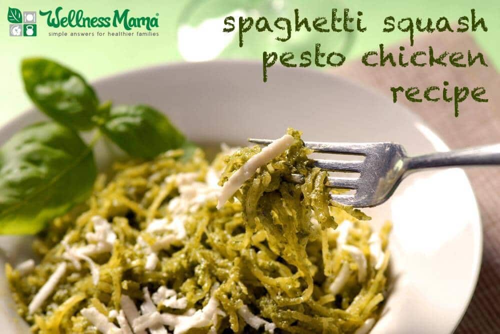 Spaghetti squash pesto chicken recipe