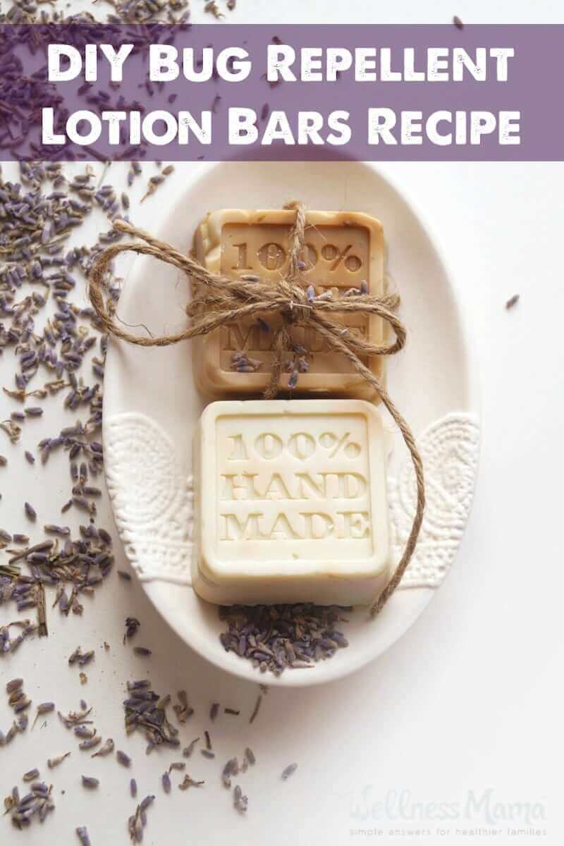 These homemade bug repellent lotion bars have herbs and essential oils to repel insects and bugs while you are outdoors!