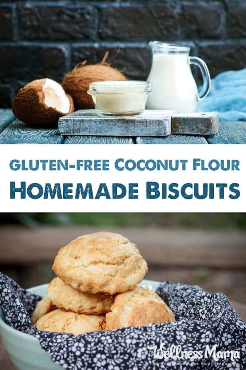 Coconut Flour biscuits made with eggs, coconut flour and coconut oil or butter for a healthy, filling and grain free treat.