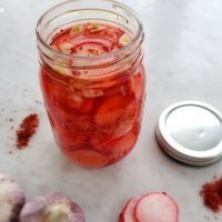 Gochugaru pickled radishes